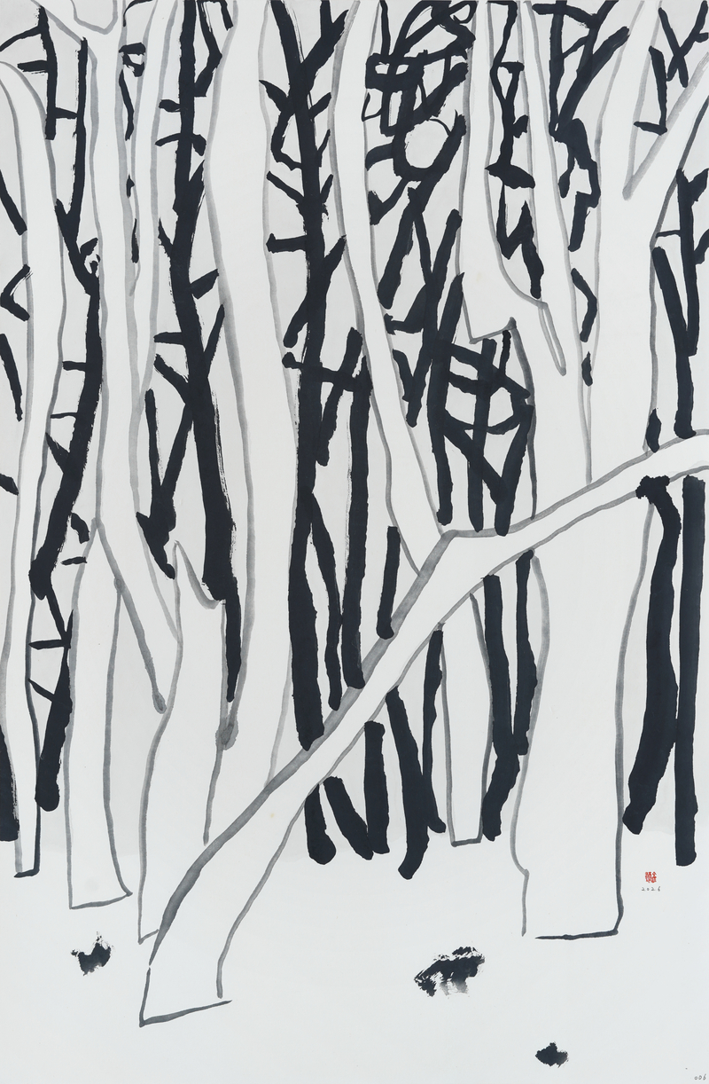 장병언, structure landscape 006, ink_on_paper, painting, 2026